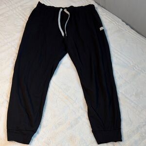 Vuori Black Joggers with White Drawstring